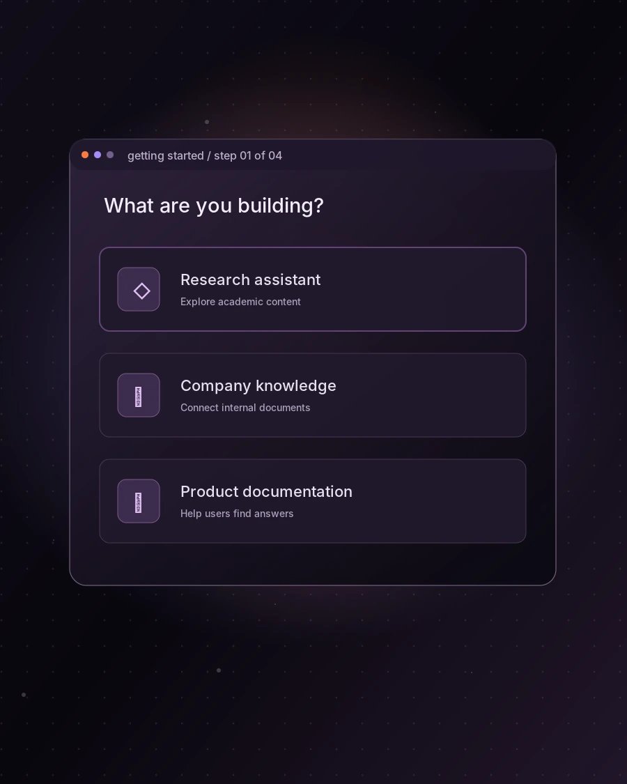 Illustration of guided onboarding in a RAG workflow